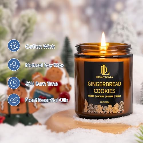 DL DREAMY DEWLA Winter Candles Set for Home Scented, 6 Pack 42oz, Soy Wax