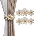 2pcs Curtain Ties Flower Curtain Buckles, Curtain Holdbacks,Curtain Clips, Cute Flower Curtain Ties Decorative Rope for Bedroom Window Treatment ﻿