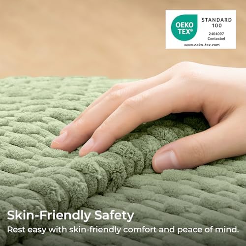 Kevin Textile Soft Corduroy 18x18 Inch Pillow Covers 2 Pack, Sage Green