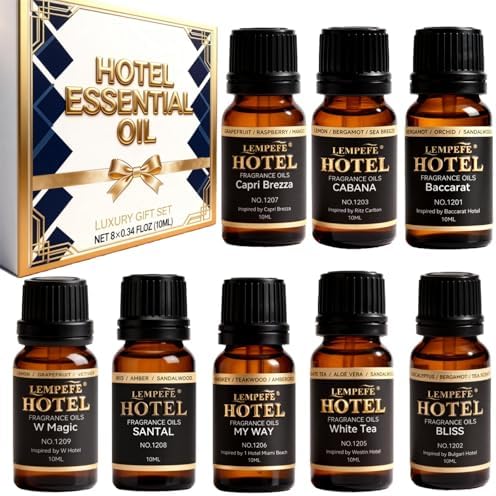 Hotel Diffuser Oil Discovery Kit - Buyers’ Best Picks - 10 mLX8, Hotel Fragrance Oil Gift Set - for Waterless Essential Oil Diffuser Inspired by Iconic 5-Star Hotels