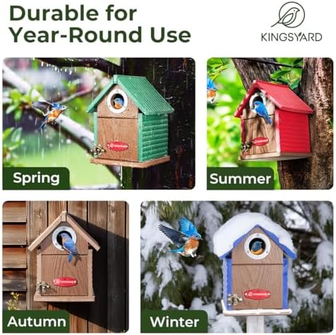 Kingsyard Bluebird House with Predator Guard, Recycled Poly Lumber