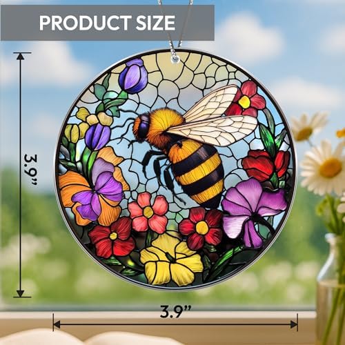 Bumble Bee Gifts for Women, Bee Window Hanging Ornament with Story Card