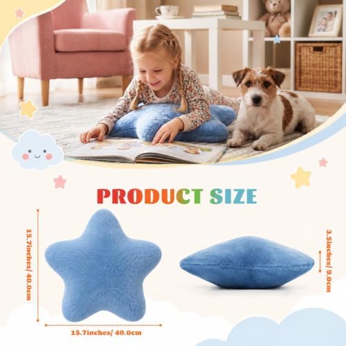 Soaoo 5 Pcs Star Fluffy Pillow Star Shape Pillow, Rainbow Collection