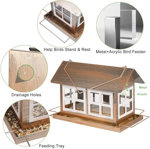 Bird Feeder, Waterproof Bird Feeders for Outdoor Hanging