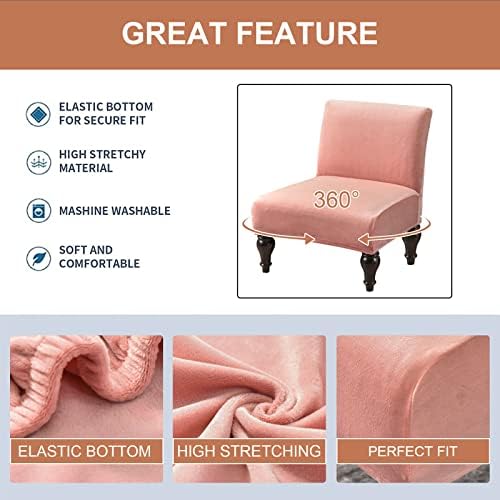 Eco-Ancheng Armless Chair Slipcover Removable Armless Accent Chairs Covers Washable Armless Slipper Chair Slipcover Printed Armless Chair Furniture Protector Covers for Living Dining Room Hotel