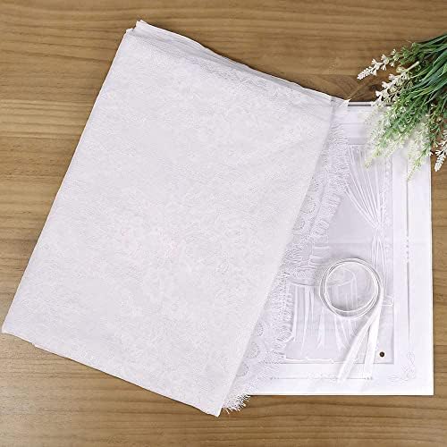White Lace Tablecloth 60x120 Inch Rectangle Thanksgiving Table Cover Fabric