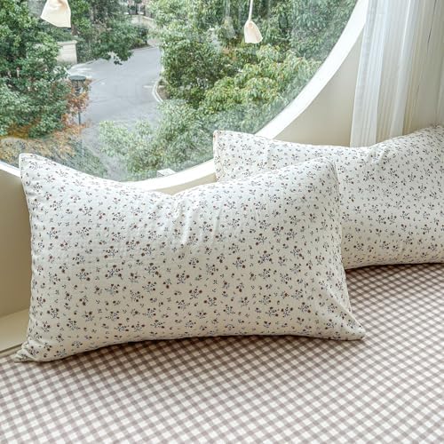 Girls Floral Duvet Cover Set Muslin Cotton Queen(90"x90"),Floret