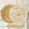 LIYH 8 Pcs Heavy Duty Gold Charger Plates for Wedding & Party, 13 Inch