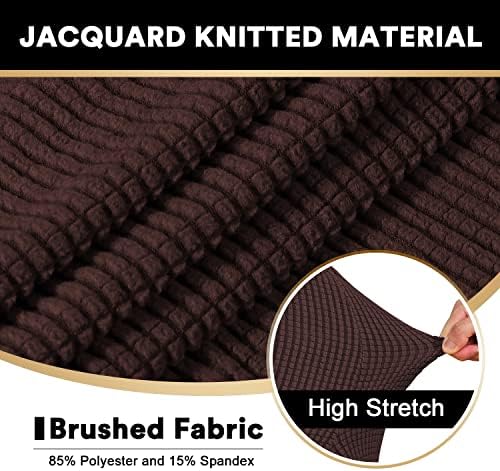 PrinceDeco T Cushion Sofa Slipcover 4 Pieces Sofa Covers for T Cushion Couch Soft Sofa Slip Covers Furniture Protector with 3 Individual T Shape Seat Covers (70"-88") Washable, Brown