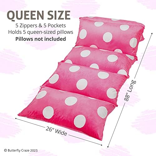 Butterfly Craze Floor Pillow Cover Plush Folding Lounger Bed Cushion Case