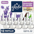 Glade PlugIns Air Freshener Refills, Lavender & Vanilla, 10 Count