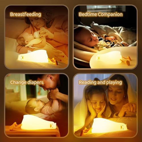 Existential Crisis Duck Lamp - 3-Level Dimmable Rechargeable Night Light for Kids Breastfeeding & Nursery | Silicone, Touch Control & Lying Flat Design, Toddler Room Safe (Ducky Lay Lamp)