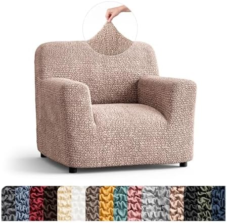 PAULATO Premium Stretch Couch Covers for Sofa - Sofa Chair Cover Washable, Dogs & Pets Friendly - Elastic Polyester Loveseat Slipcovers - Non-Slip Love Seat Couch Covers - Blush Taupe (21"-39" Wide)