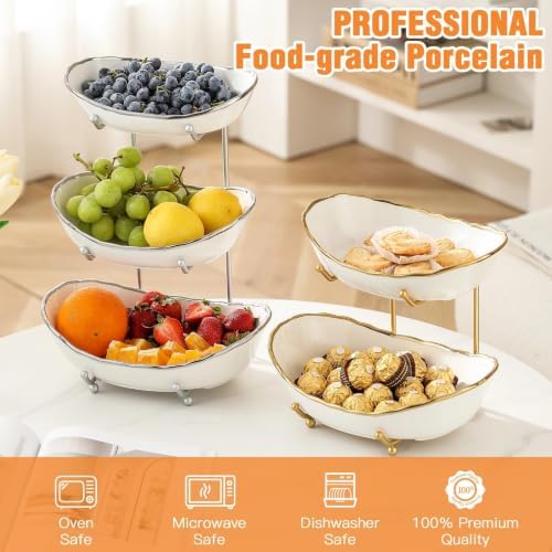 3 Tier Fruit Basket, Ceramic Fruit Bowl for Kitchen Counter 8