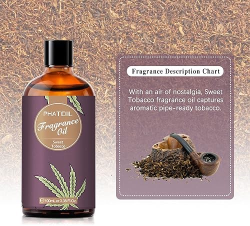PHATOIL Sweet Tobacco Fragrance Oil for Diffuser Aromatherapy 3.38FL.OZ