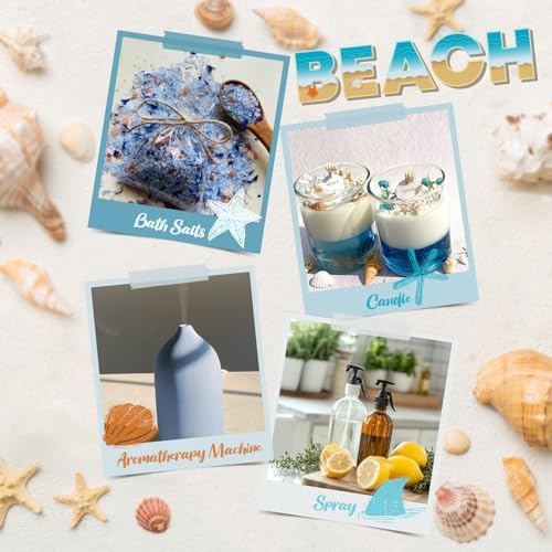 Soulorigin Beach Fragrance Oils Set, Essential Oil Gift Set for Diffuser, Summer Scent Diffuser Oil, Diffuser Scents Oil for Home-Ocean Spray, Pink Sands, Salty Sea, Pina Colada, Island Life, Sunshine
