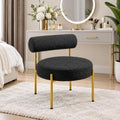 Topeakmart Modern Vanity Chair, Armless Accent Chair, Black