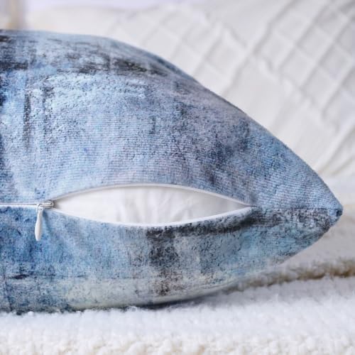 Throw Pillow Covers for Couch, 24x24 Inch, Set of 2, Grey Blue