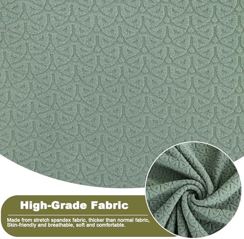 NILUOH Stretch Wingback Chair Slipcover 2-Piece Wing Chair Slipcovers Sofa Cover Furniture Protector Soft with Elastic Bottom, Spandex Jacquard Fabric,Bean Green
