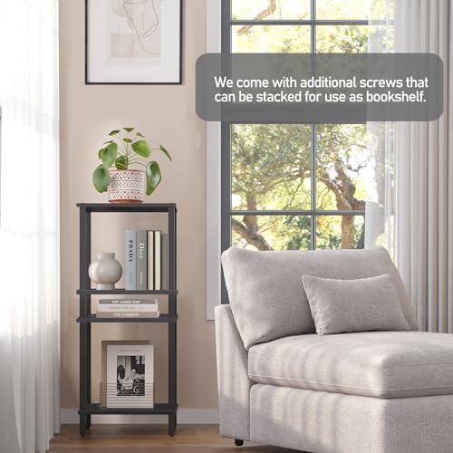 TUTOTAK End Table, Set of 2, Side Table, Nightstand, 2-Tier Storage Shelf
