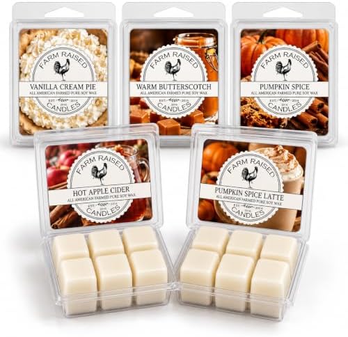 1 Pound- Pumpkin Patch Pack - American Made Soy - Hand Poured - Fall Wax Melts - Variety Pack, 5 Count