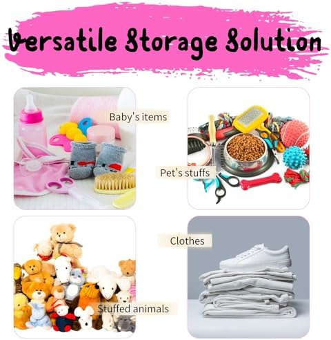 Soft Corner Shelf | Safe Hanging Organizer | Child-Friendly Wall Mount Storage | for Sundries, Toys, Stuffed Animals, Diapers | for Pantry Closet Bedroom Nursery Organization Pink