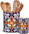 vancasso 7.3"+5.5" Utensil Holder, Porcelain Utensil Holder for Countertop