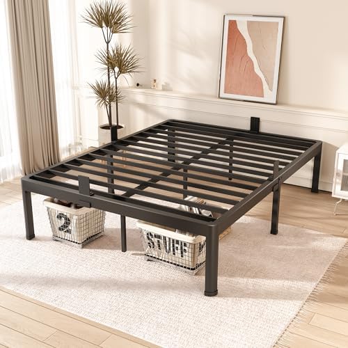 18 Inch Full Metal Bed Frame with Rounded Corner,Mattress Retainer