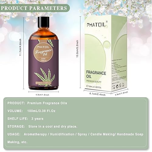 PHATOIL Sweet Tobacco Fragrance Oil for Diffuser Aromatherapy 3.38FL.OZ