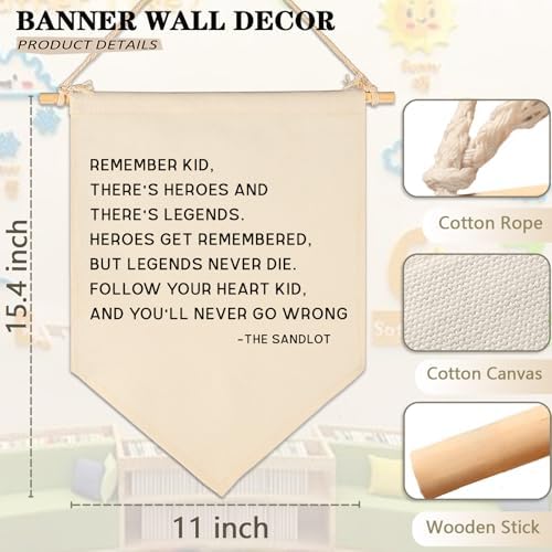 Remember Kid-Flag Wall Decor Gift for Baby Boys Girls Kids-Canvas Hanging Banner Pennant Wall Decor Gift for Nursery Baby Room Playroom Homeschool Reading Room Bedroom