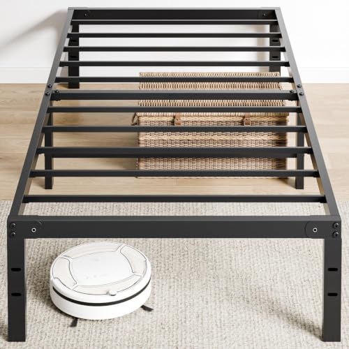 OLIXIS Heavy Duty Sturdy 12 Inch Metal Twin Bed Frame, 500LBS