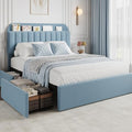 GarveeHome Full Bed Frame, Platform Bed with Storage Headboard & Drawers