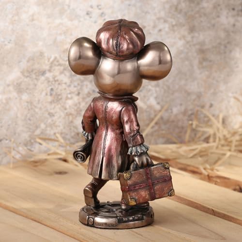 Veronese Design 5 3/4 Mister Mice Guy the Steampunk Traveler Cold Cast Resin Bronze Finish Animal Collectible Figurine Home Decor