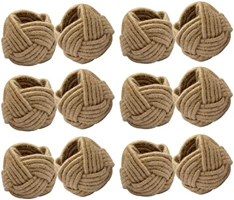 COTTON CRAFT Jute Napkin Ring - 12 Pack Handmade Nautical Knot Napkin Rings
