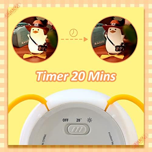 Anywin Duck Night Light for Kids, Cute Benson Ducks Gifts, Squishy Touch Silicone Animal Nursery Bedside Lamp Goose Gifts, Dimmer & Rechargeable, Birthday Gifts for Boys Girls Women Teens(Cowboy Duck)