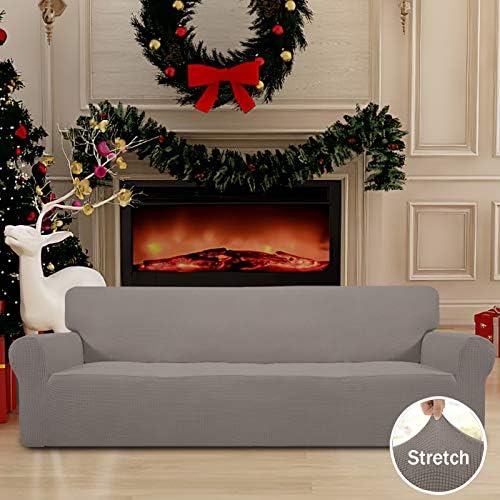 Easy-Going Stretch 4 Seater Oversized Sofa Couch Cover Taupe