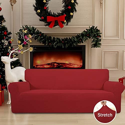 Easy-Going Stretch Oversized Sofa Couch Slipcover Washable Christmas Red