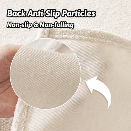 MEETSKY Couch Cover for 3 Cushion Sofa Washable, Cat Scratch Proof Sofa Covers, Furniture Protector Oversized L Shape White Sofa Slipcovers Sectional Big Couch Covers for Dogs Pets, 71" x 150"