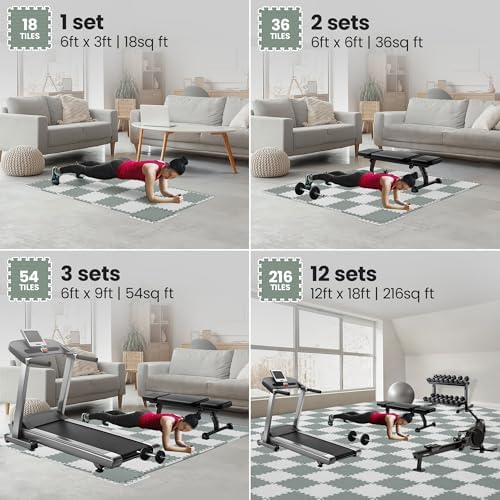 bemaxx Gym Mats Set - EVA Interlocking Foam Floor Tiles Workout Mat Puzzle