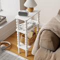 Veegle Narrow Side Table Small End Table for Small Spaces White