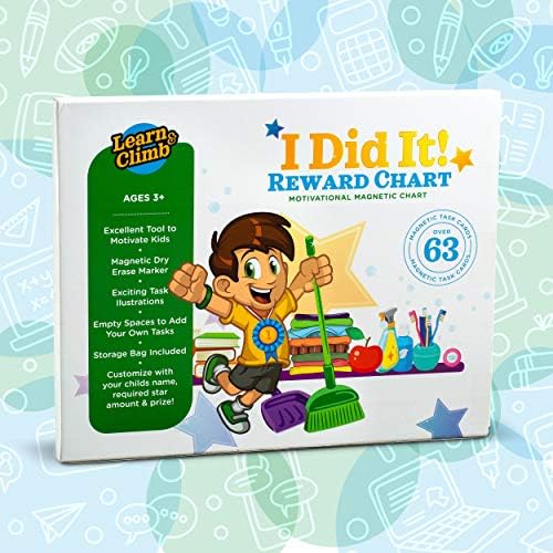 Kids Responsibility Reward Chart - Magnetic Board - 63 Chores Chore Chart