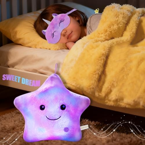 Throw Pillows for Couch Set Christmas Bed Living Room Decor Home Sofa Cushion Chair Back Seat Birthday, Cute Soft Decorative Star Pillow Plush Purple Colorful Throw Pillow Cover