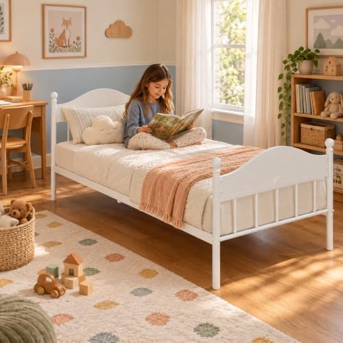 Twin Daybed with Trundle, Pull Out Guest Bed, Space Saving Twin Bed Frame
