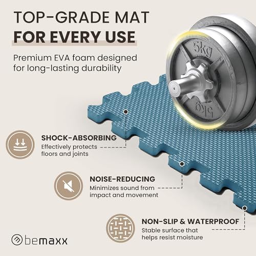 bemaxx Gym Mats Set - EVA Interlocking Foam Floor Tiles Workout Mat Puzzle