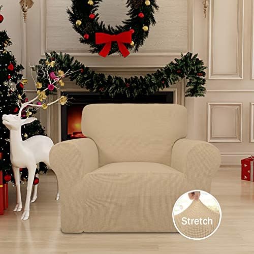 Easy-Going Stretch Chair Slipcover with Arm Washable Sand