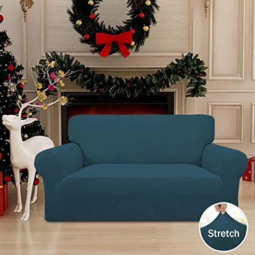 Easy-Going Stretch Loveseat Couch Covers Washable Deep Teal