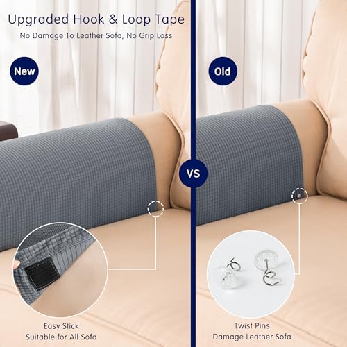 SUBRTEX Stretch Couch Arm Covers Set of 2, Non-Slip Sofa Armrest Slipcovers