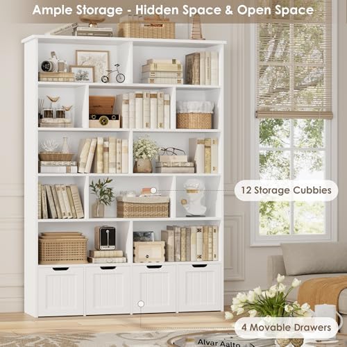 FINETONES 69" H Large Toy Storage Organizer with 4 Movable Drawers