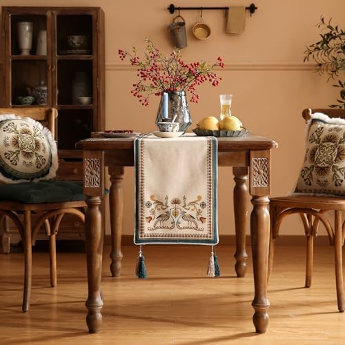 patdrea Designer Vintage French Table Runner,12"X118"