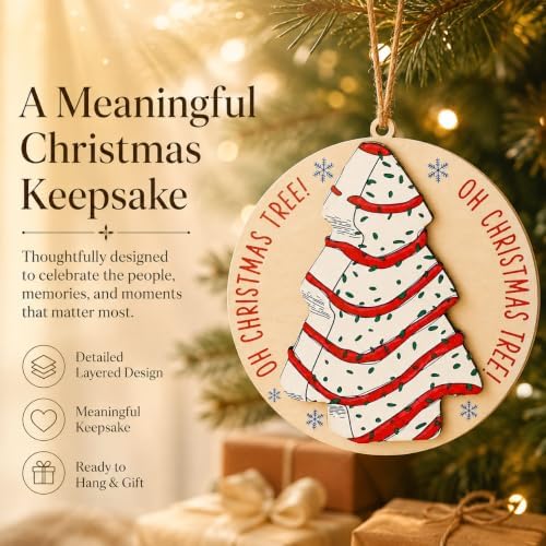 Christmas Tree Cake Ornament 2026, Cookie Ornament Featuring Christmas Tree Bakery Design, Funny Christmas Tree Shaped Hanging Ornaments, Gift for Baker, Women, Friends, Daughter, Grandma